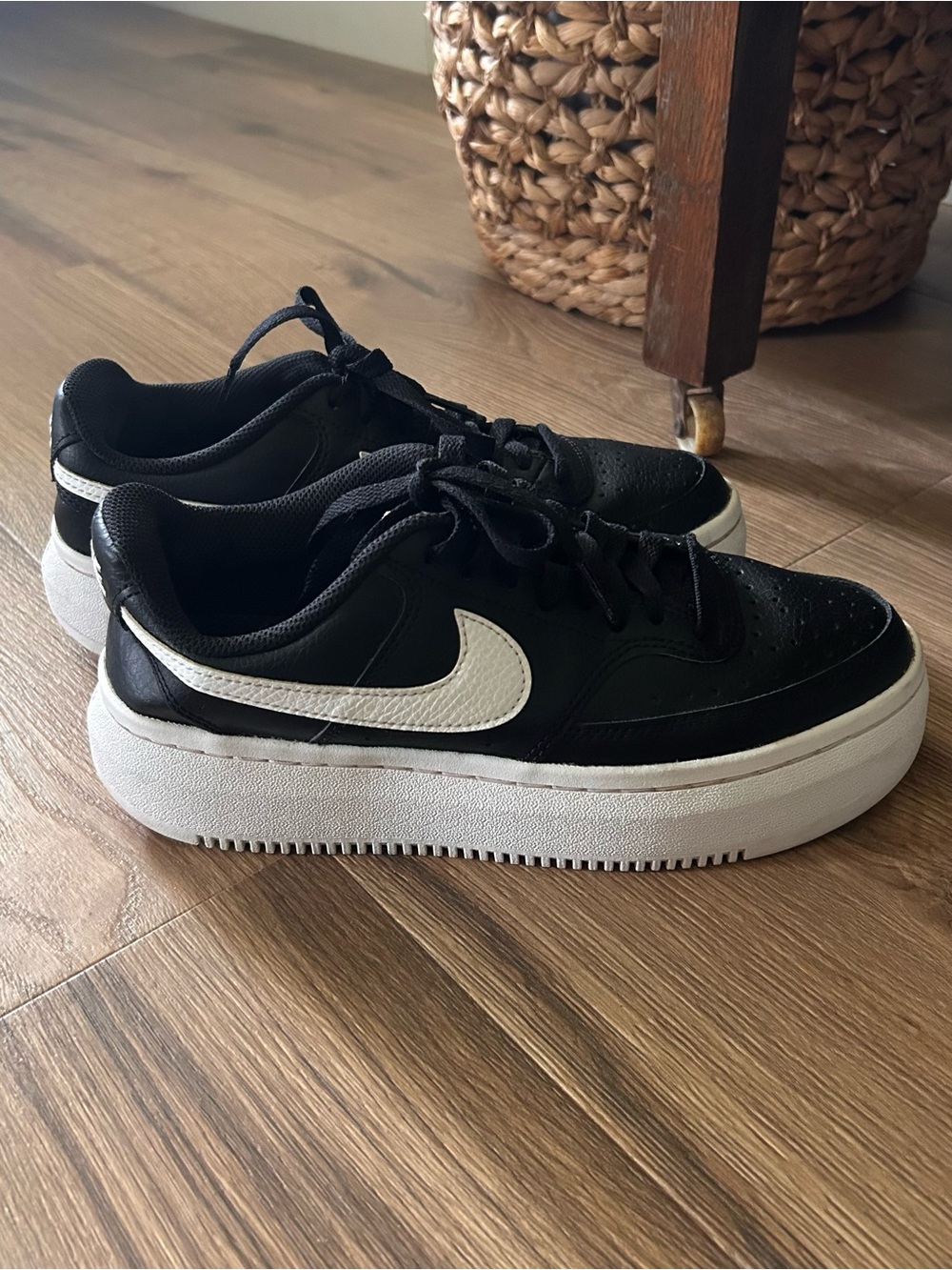 Nike | Court Vision Alta Sneakers in Black/White Size 8.5